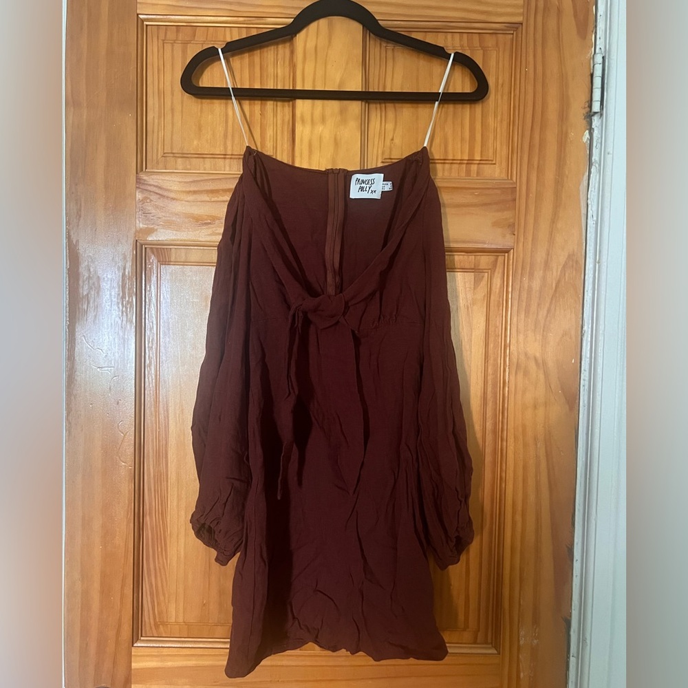 Princess Polly balloon-sleeve tie front dress